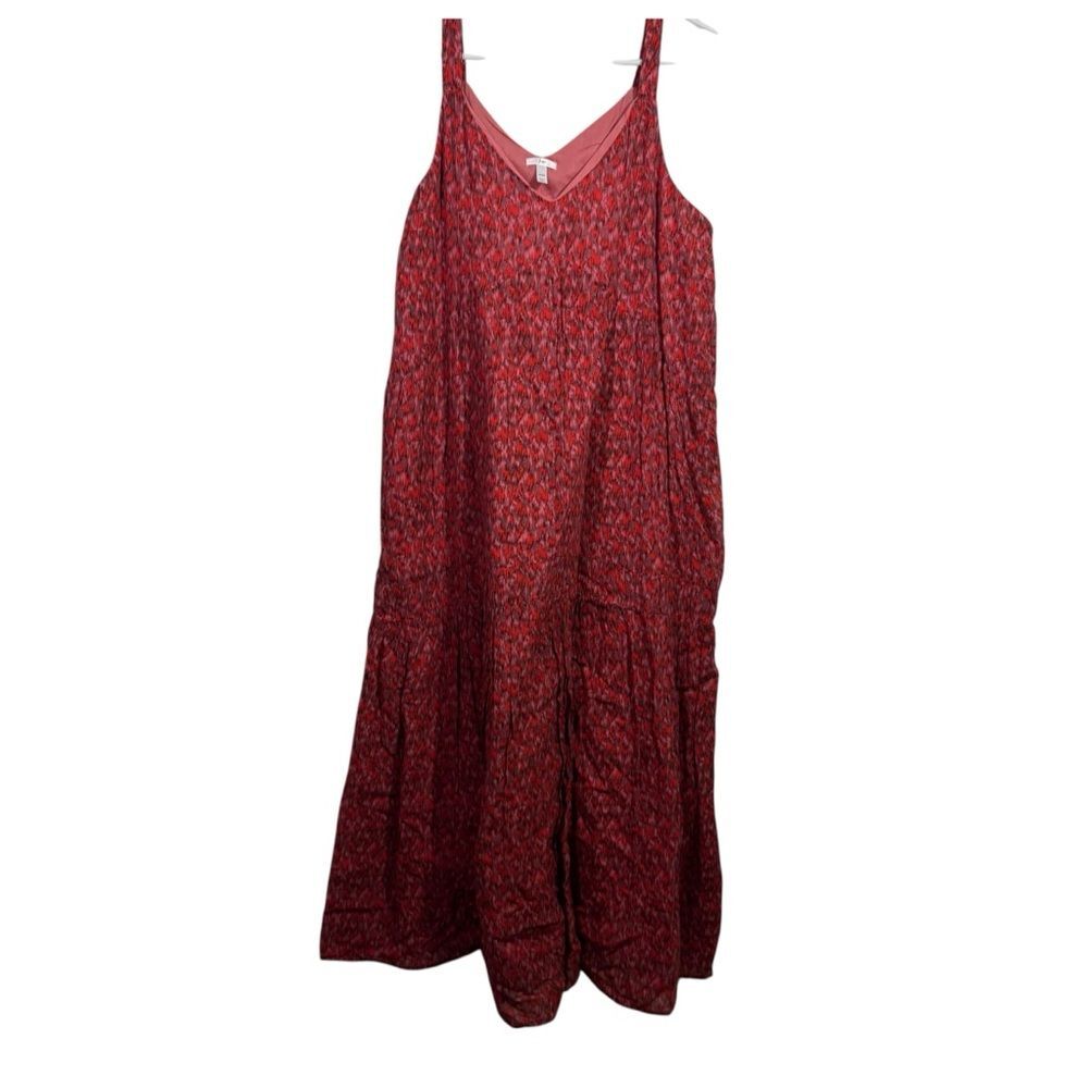 Joie Red Floral Cotton Summer Maxi Dress